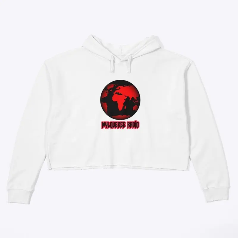 MYLOVERSE RADIO WOMENS CROP TOP HOODIE